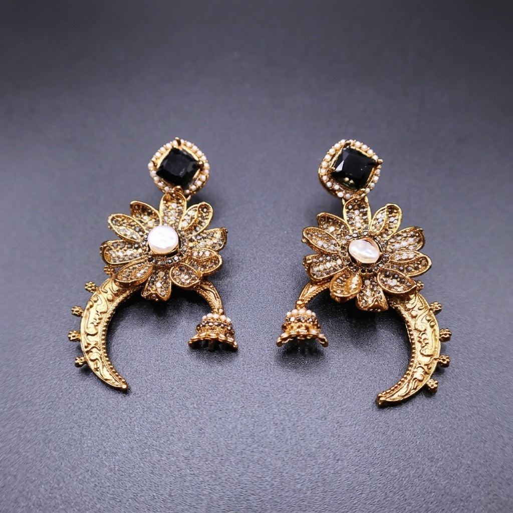 Turkish crescent shaped earrings