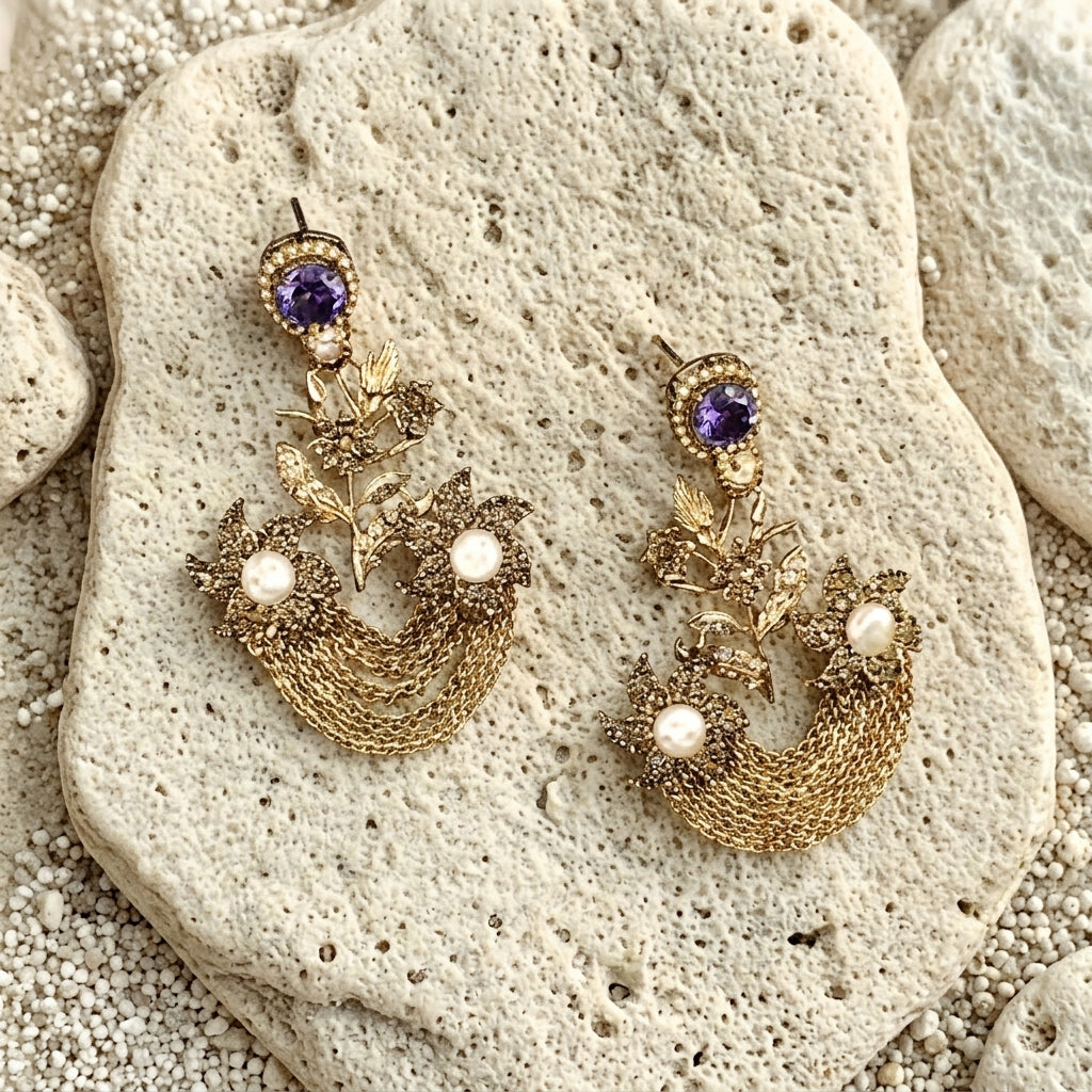 Chain hanging Turkish earrings