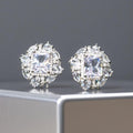 Elegant silver zircon studs
