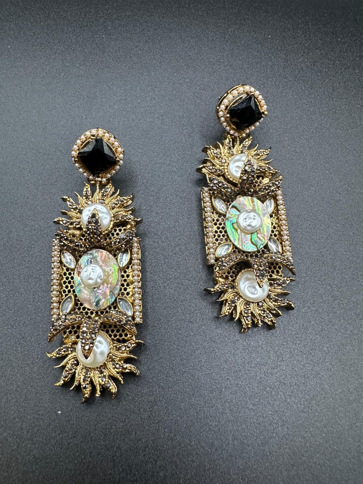 Turkish graceful black earrings