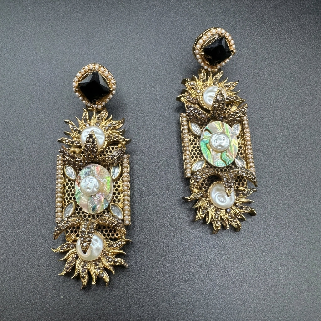 Turkish graceful black earrings