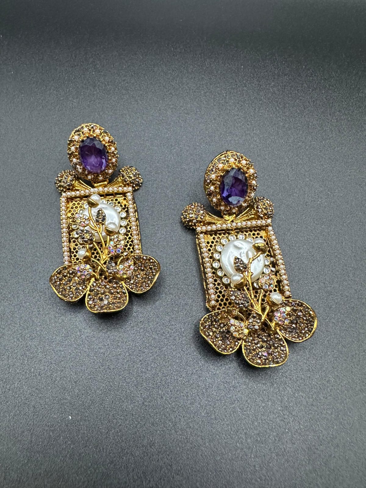 Turkish graceful purple earrings