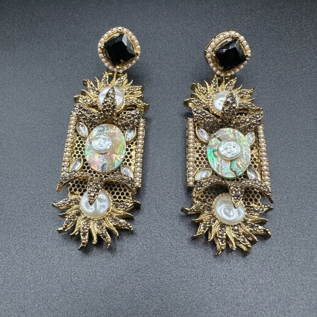 Turkish graceful black earrings