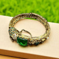 Turkish style emerald adjustable bangle