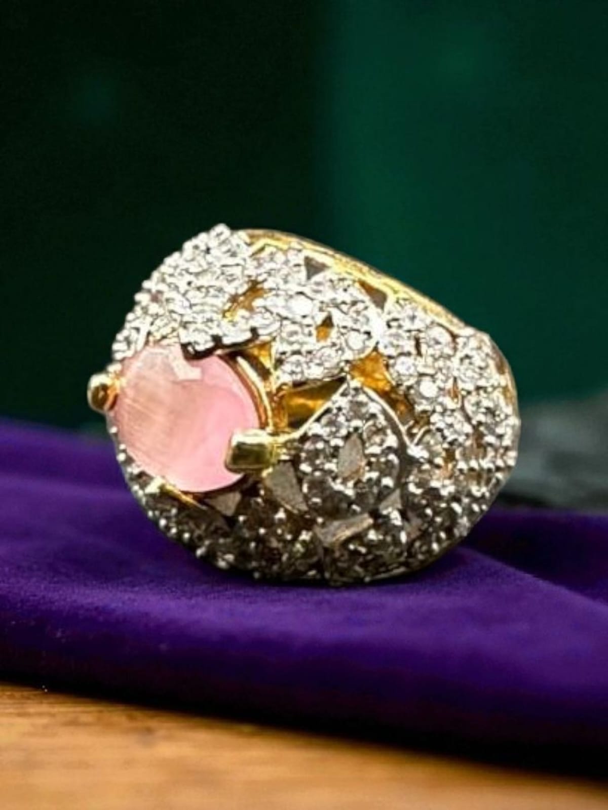 Turkish big pink stone ring
