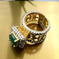 Turkish emerald big ring