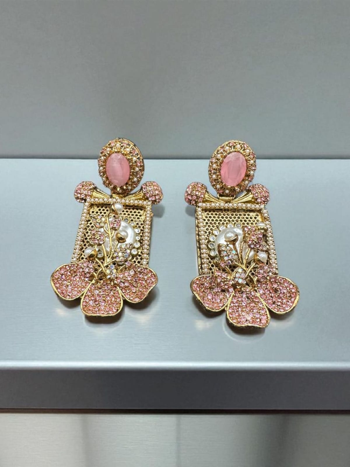 Turkish graceful pink earrings