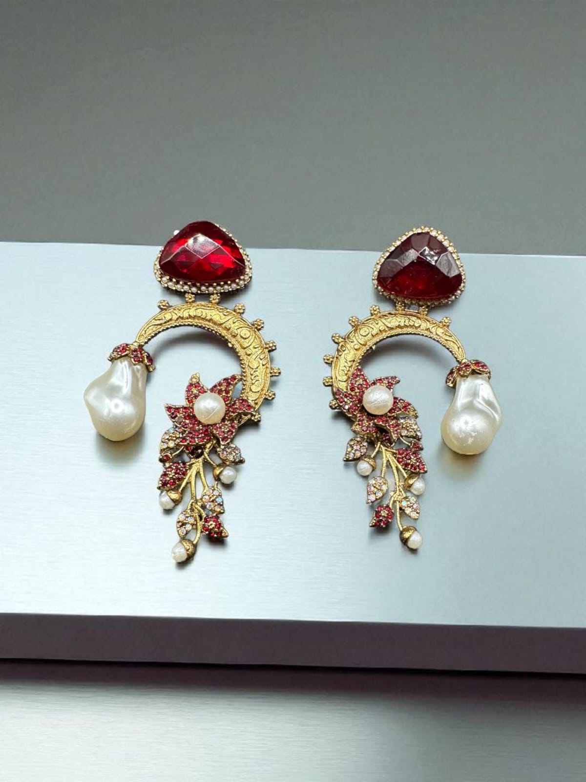 Turkish classic ruby earrings