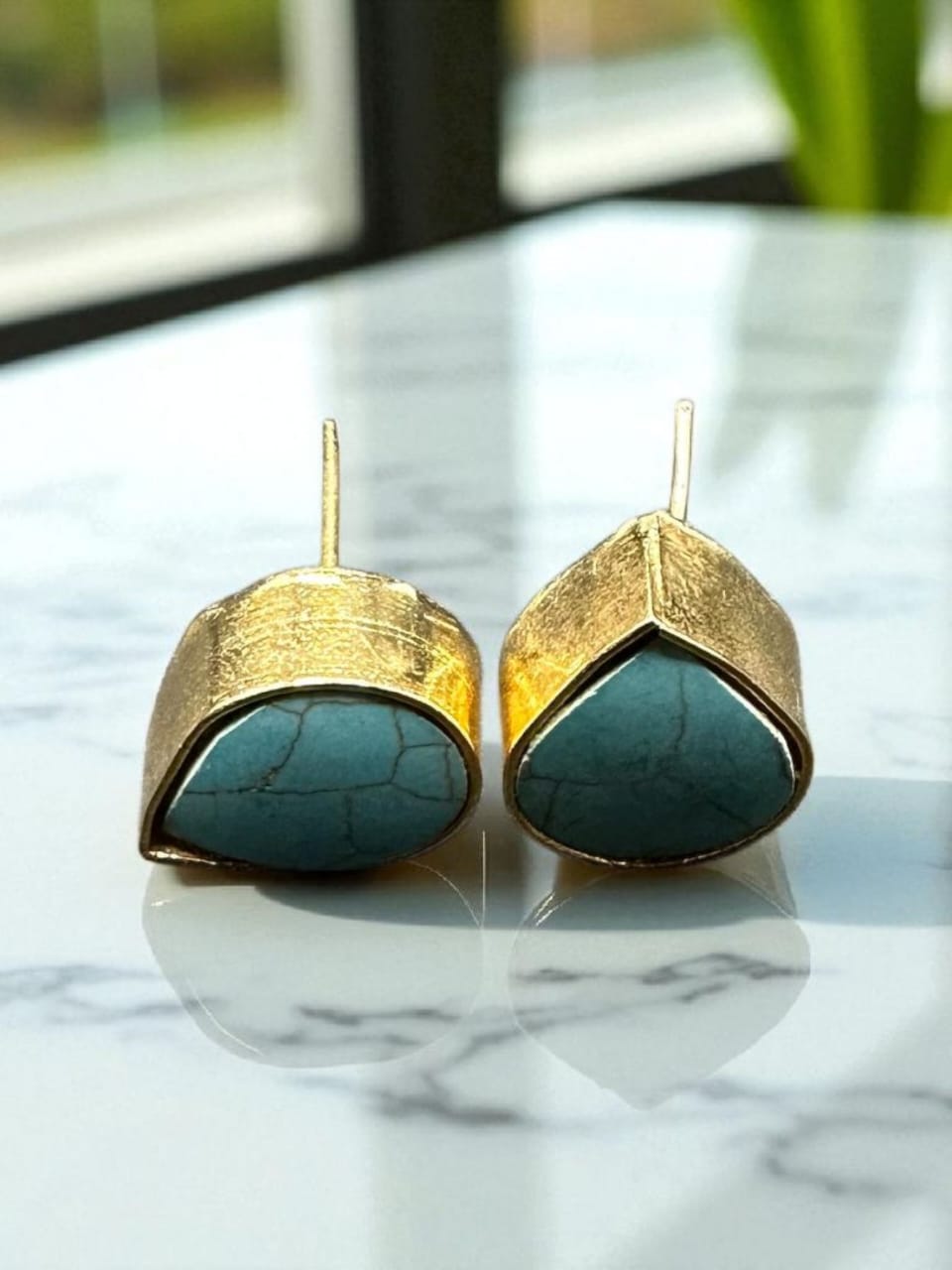 Turkish teardrop studs (feroza)