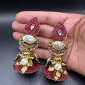 Turkish style bold maroon jhumke