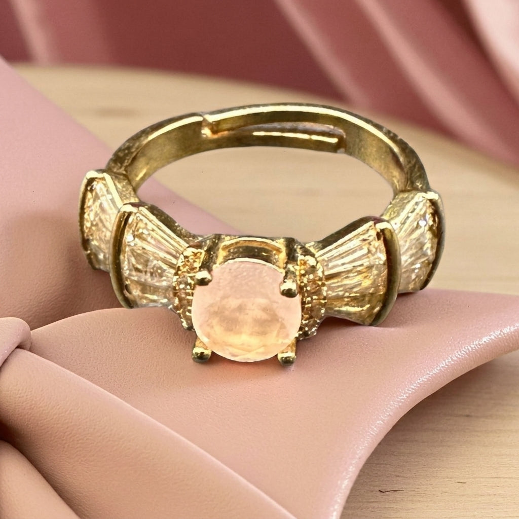 golden adjustable ring with center stone