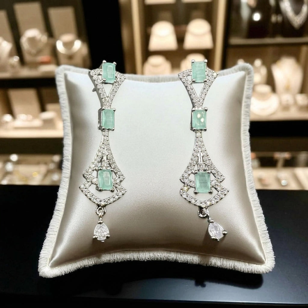 Zircon chandelier earrings