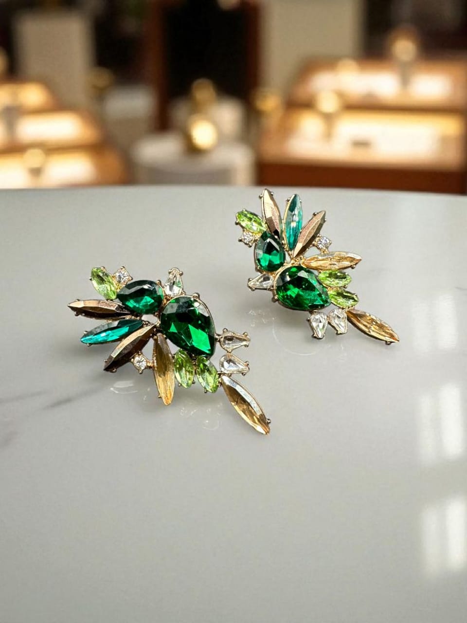 Elegant green earrings