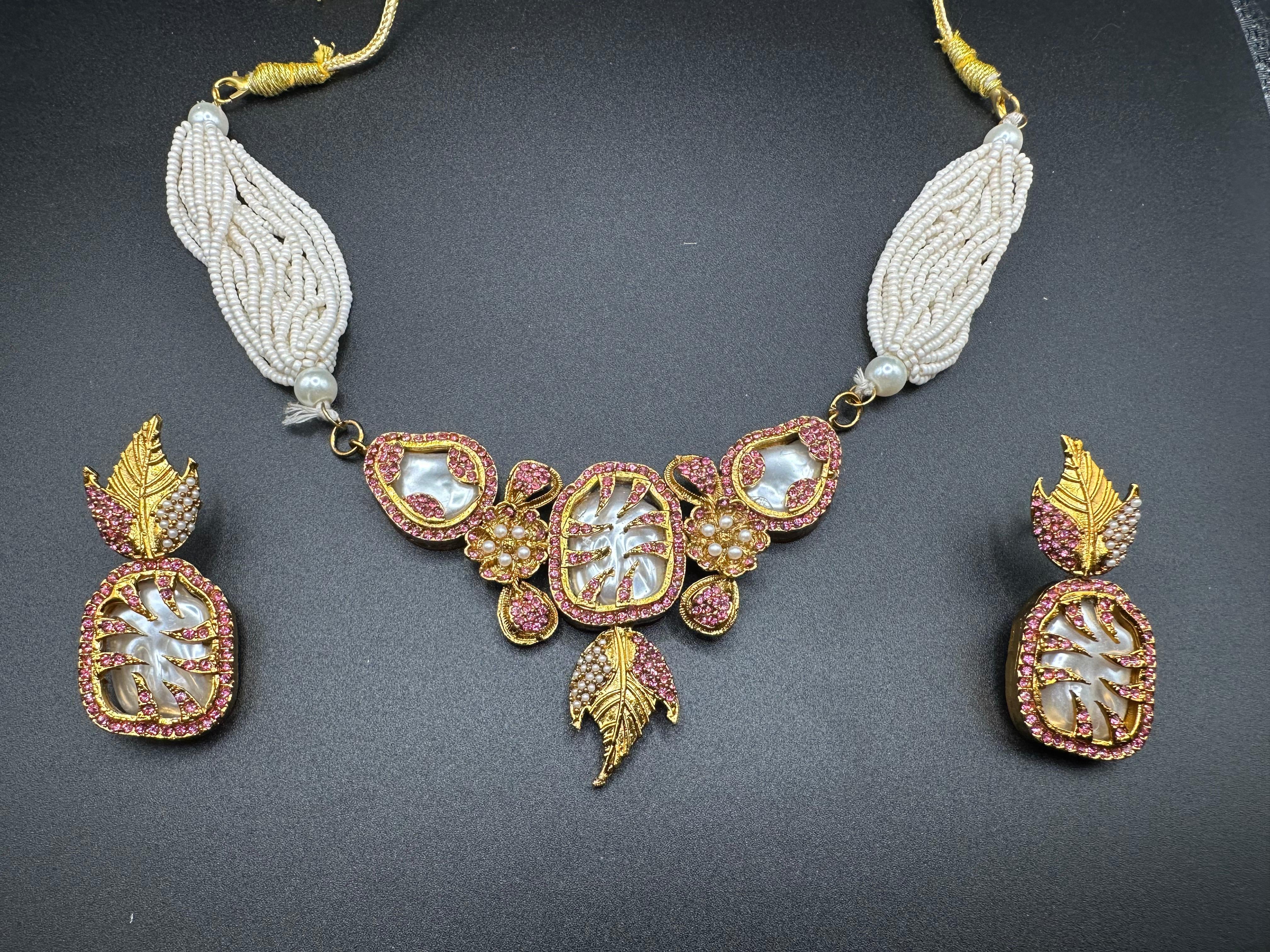 Turkish style pink choker set