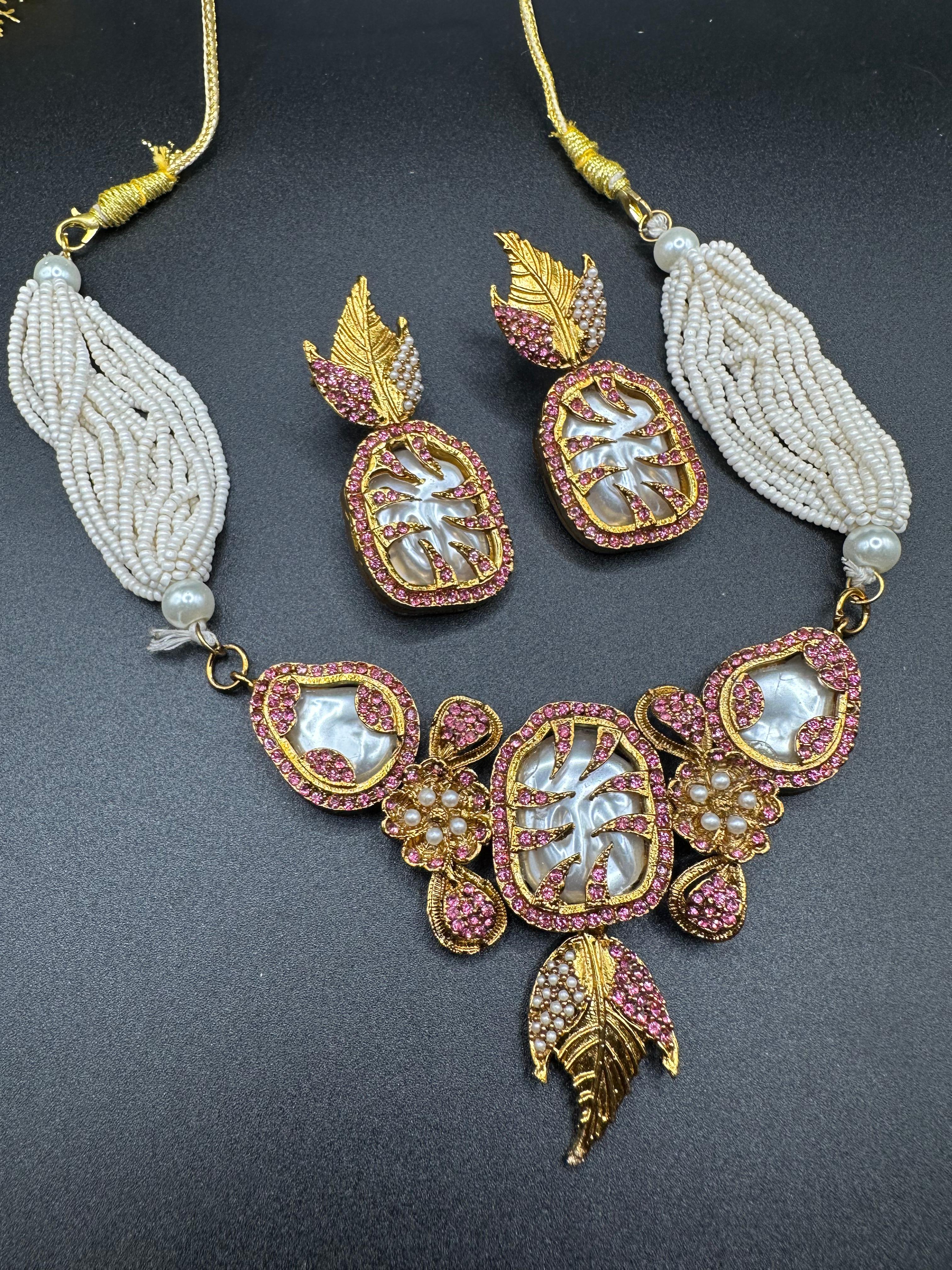 Turkish style pink choker set