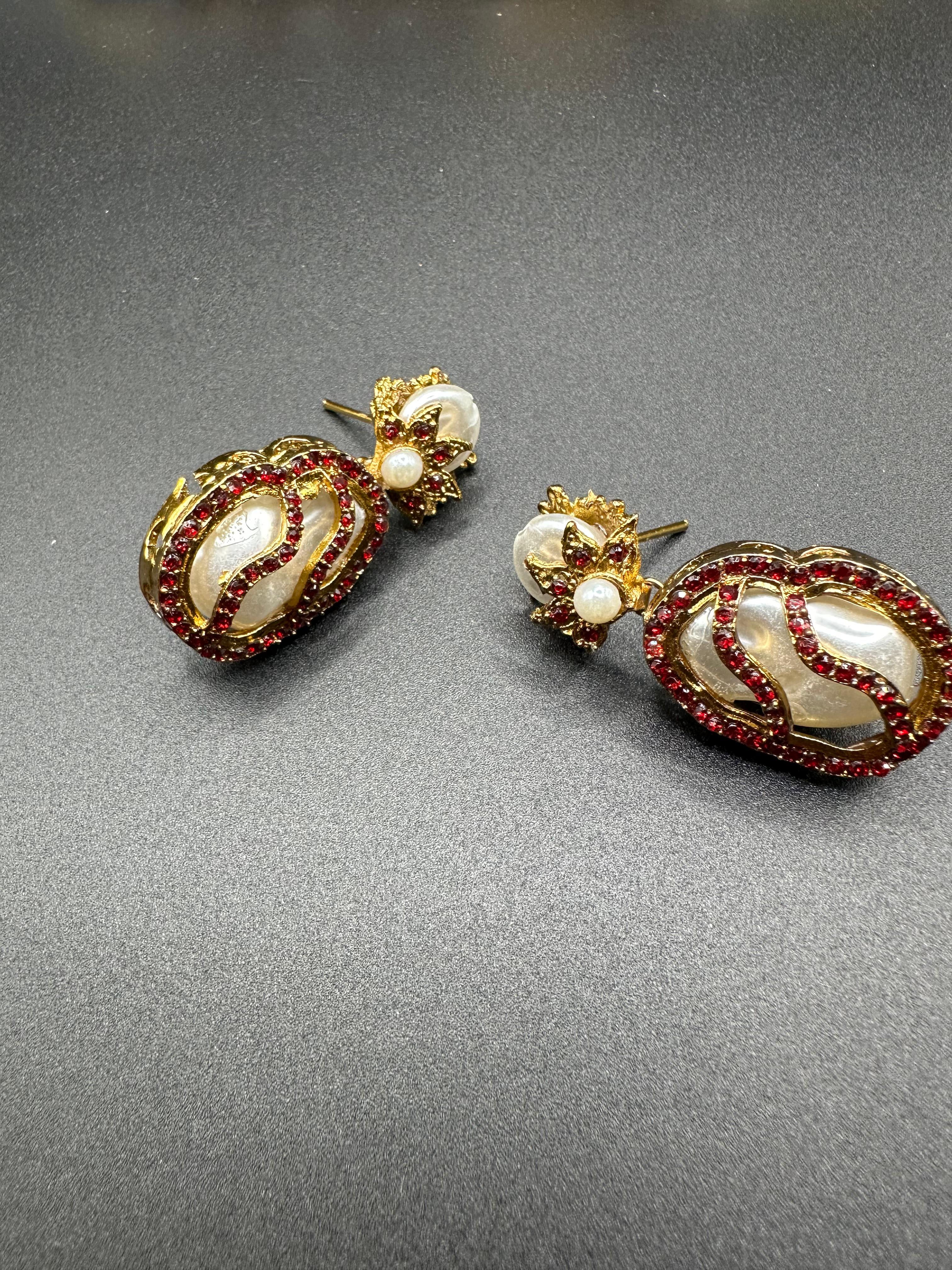 Turkish style maroon choker set