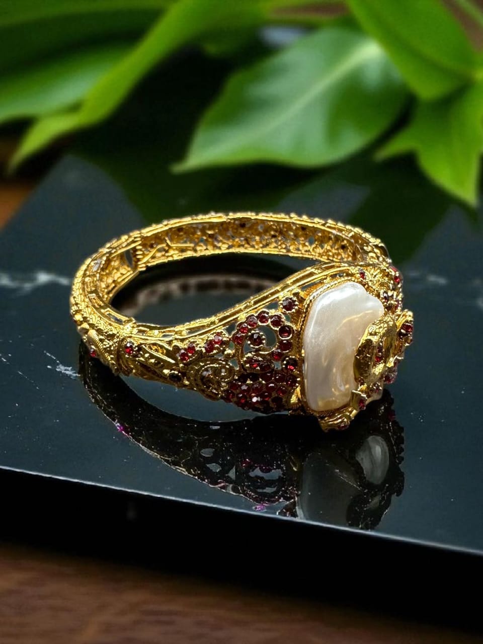 Turkish style red adjustable bangle