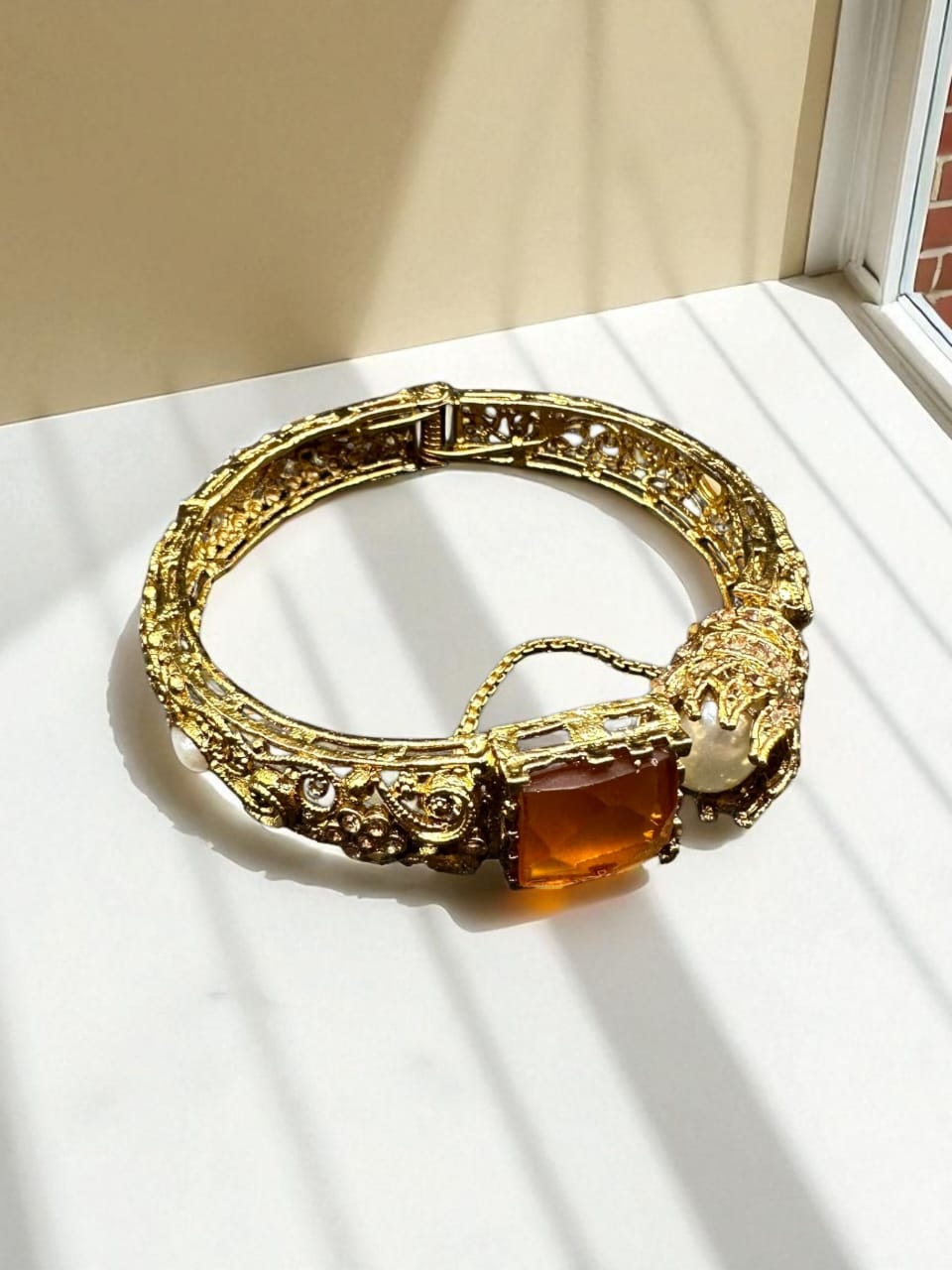 Turkish style champagne adjustable bangle