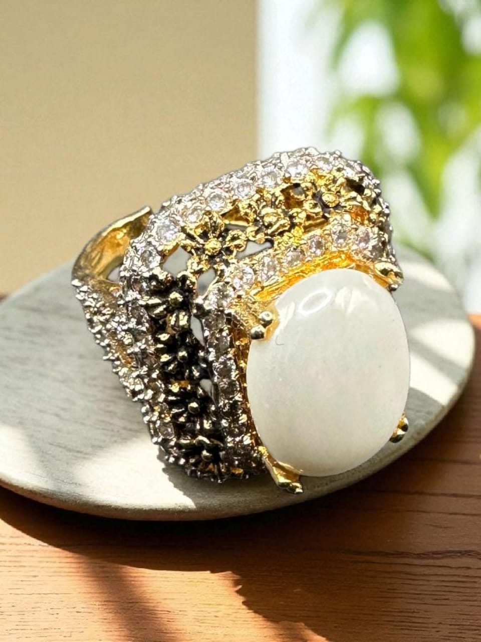 Turkish style bold pearl ring