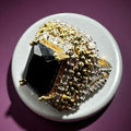 Turkish style square purple stone ring