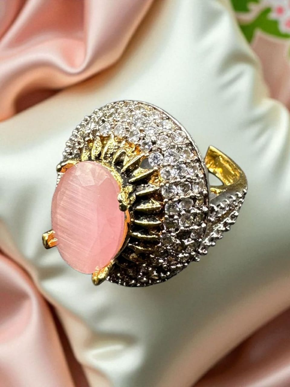 Turkish style bold pink ring