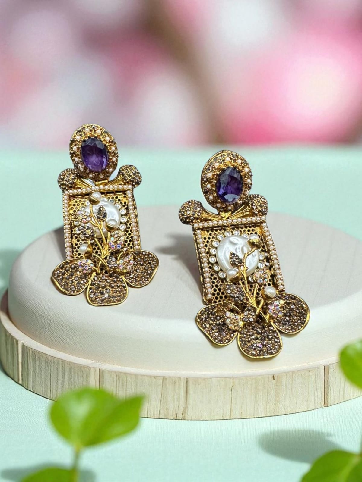 Turkish graceful purple earrings