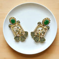Turkish graceful emerald earrings