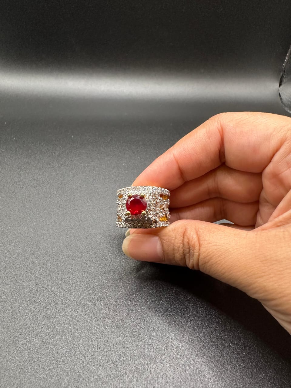 Turkish ruby tower ring