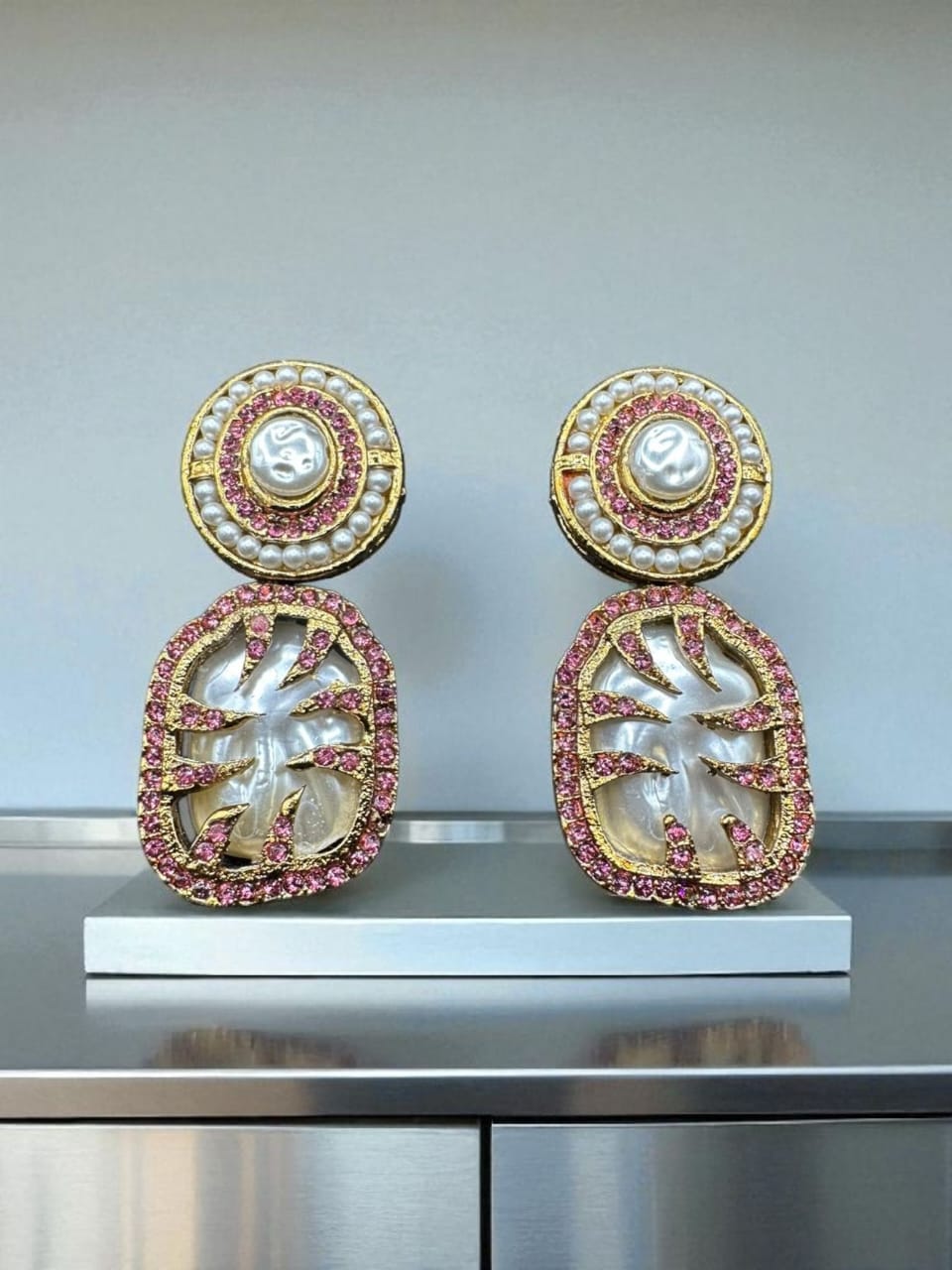 Turkish style pink earrings