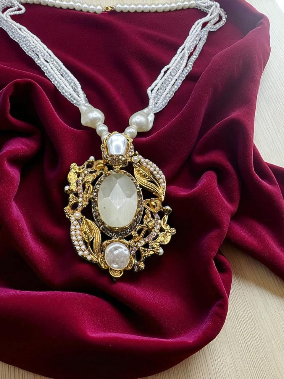 Turkish style white long mala set