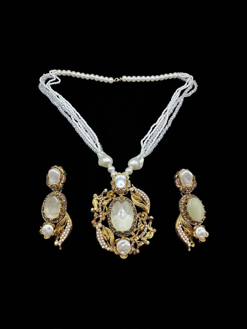 Turkish style white long mala set