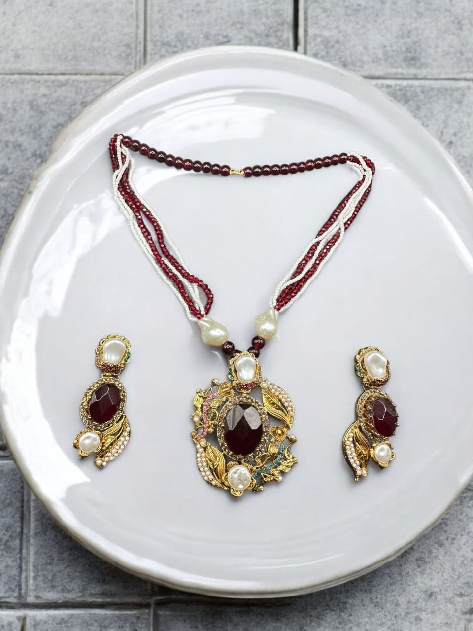 Turkish style red long mala set