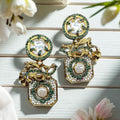 Turkish style earrings with green stones