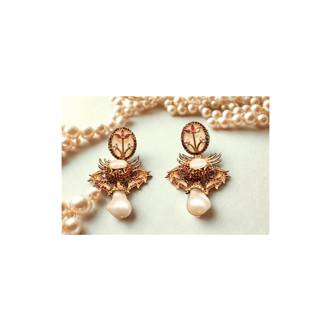 Turkish red earrings