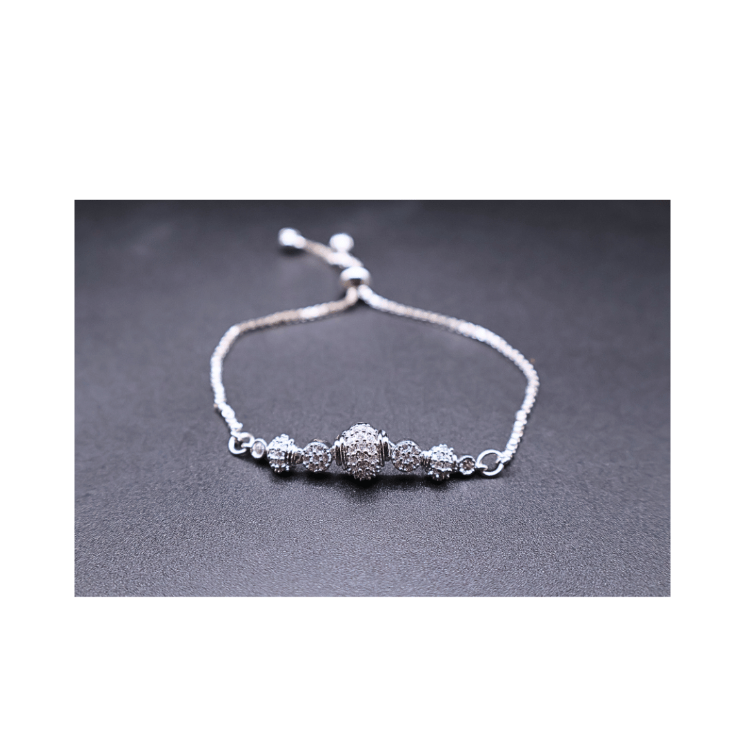 Silver adjustable bracelet with chain