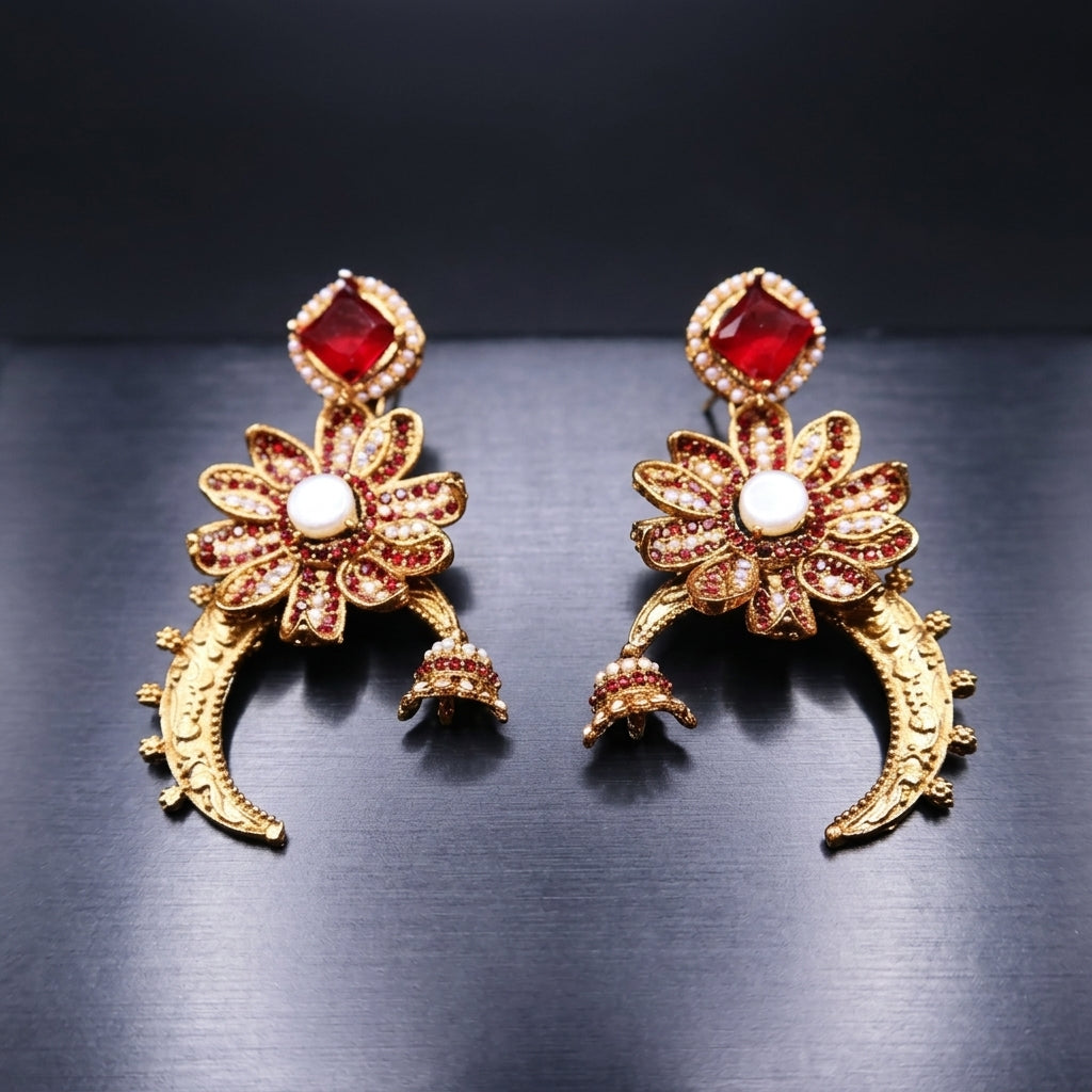 Turkish crescent shaped earrings