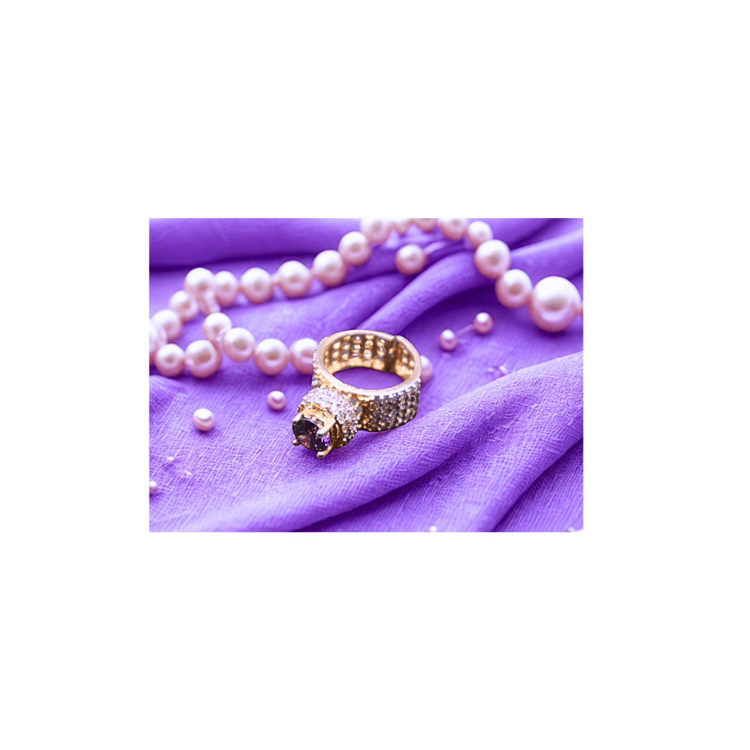 Turkish ring with purple stone