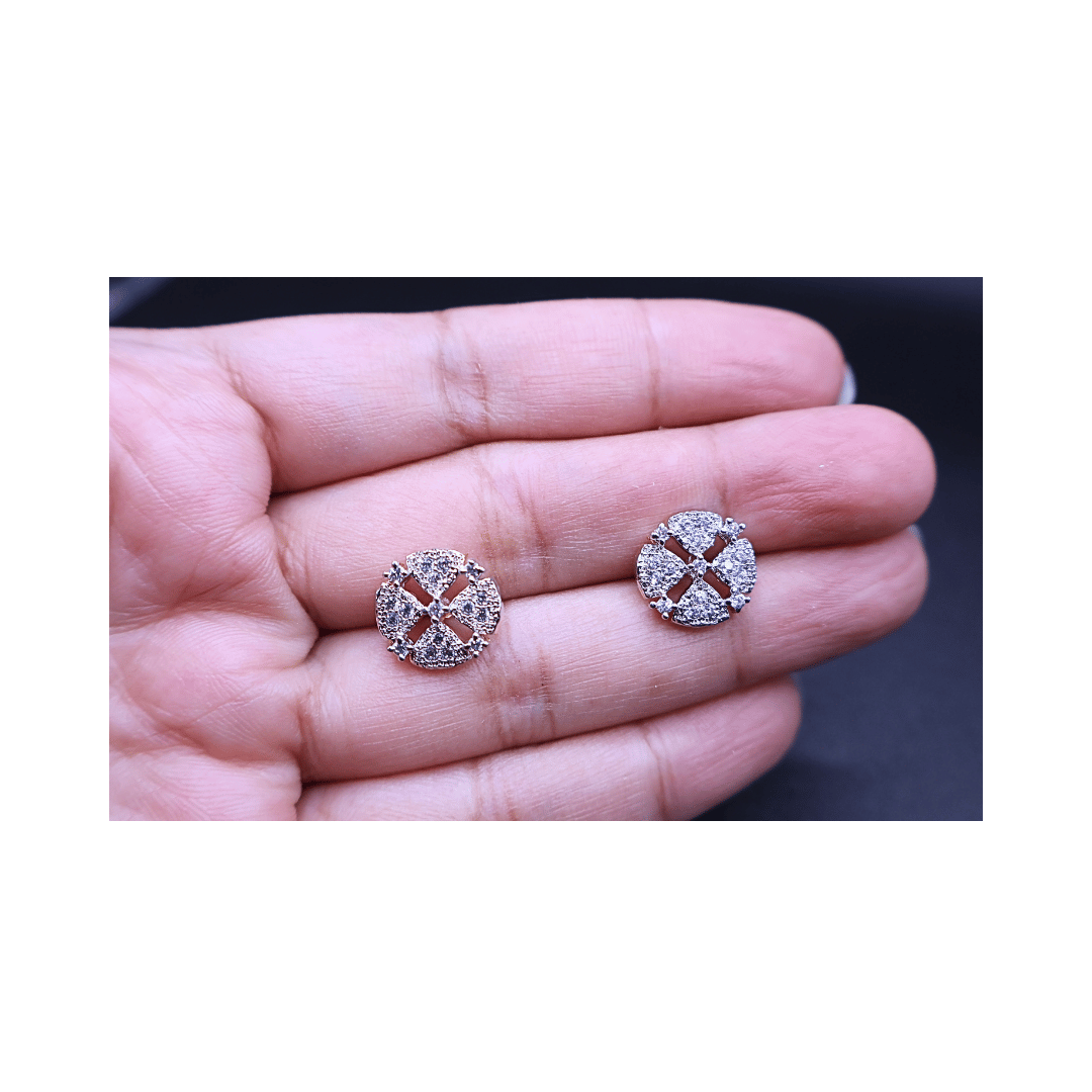 Silver studs with zircon