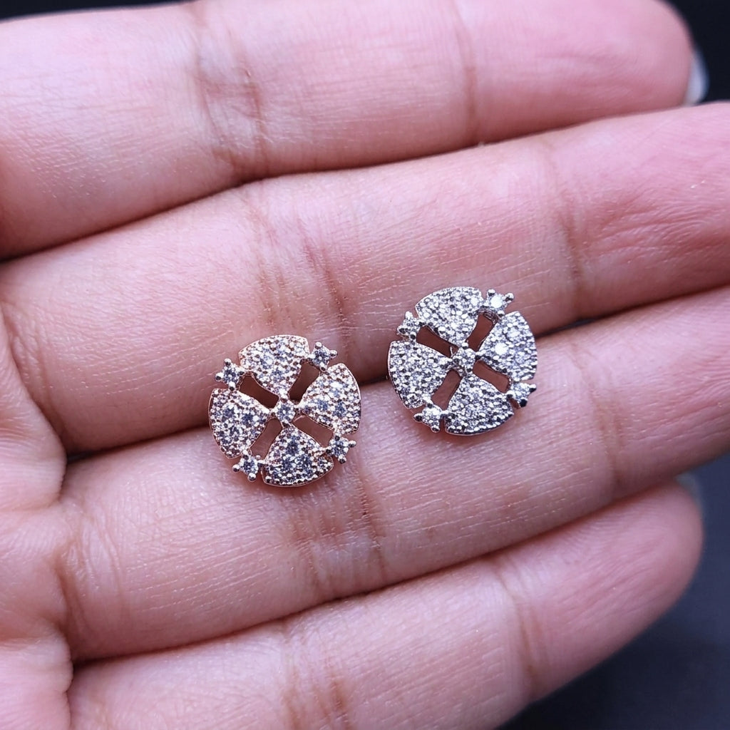 Silver studs with zircon