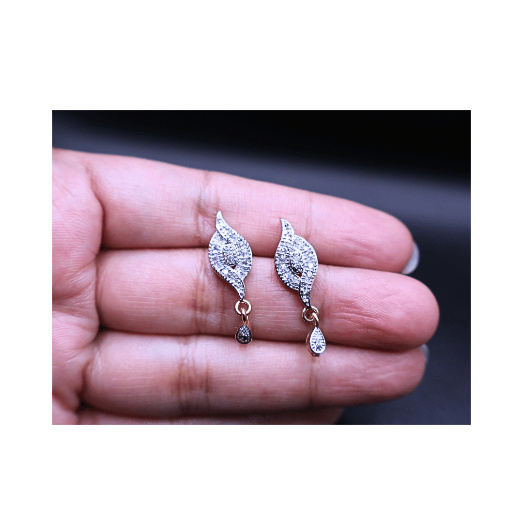 Leaf shaped dangle earrings