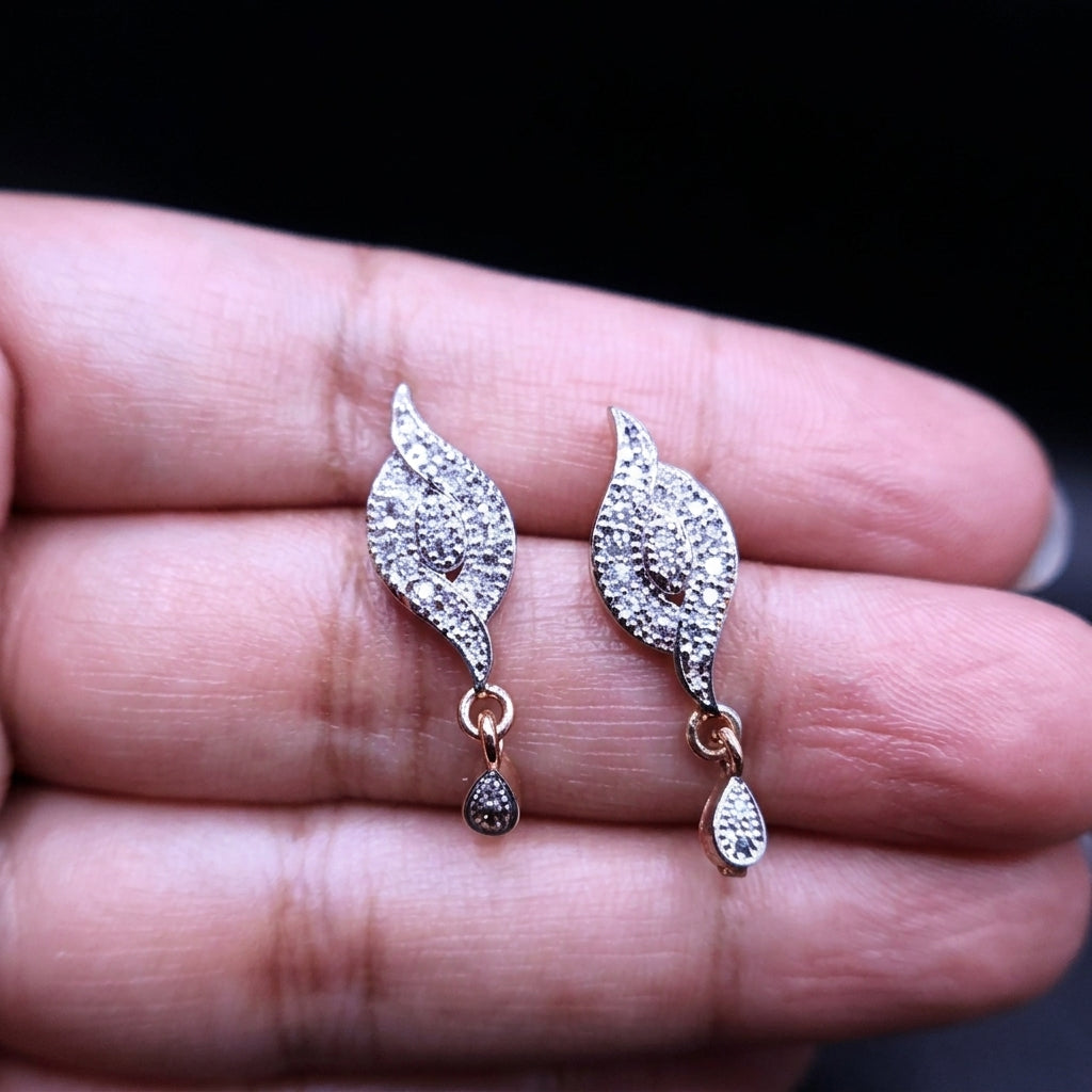 Leaf shaped dangle earrings