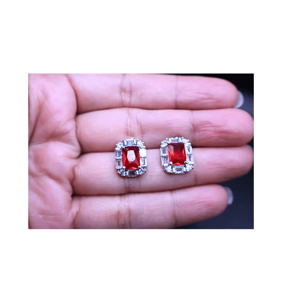 Red rectangular studs