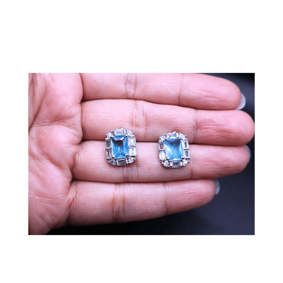 Firozi Rectangular studs