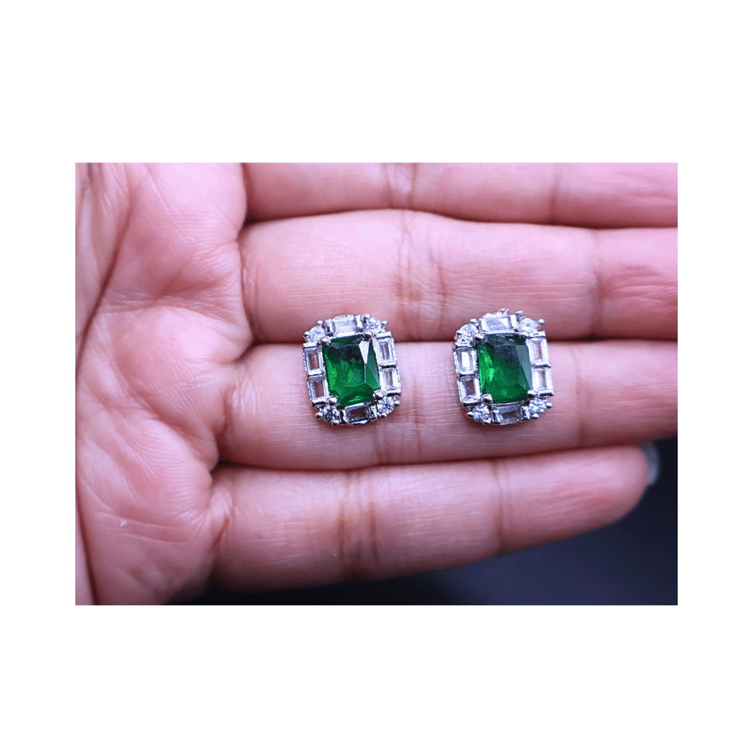 Green rectangular studs