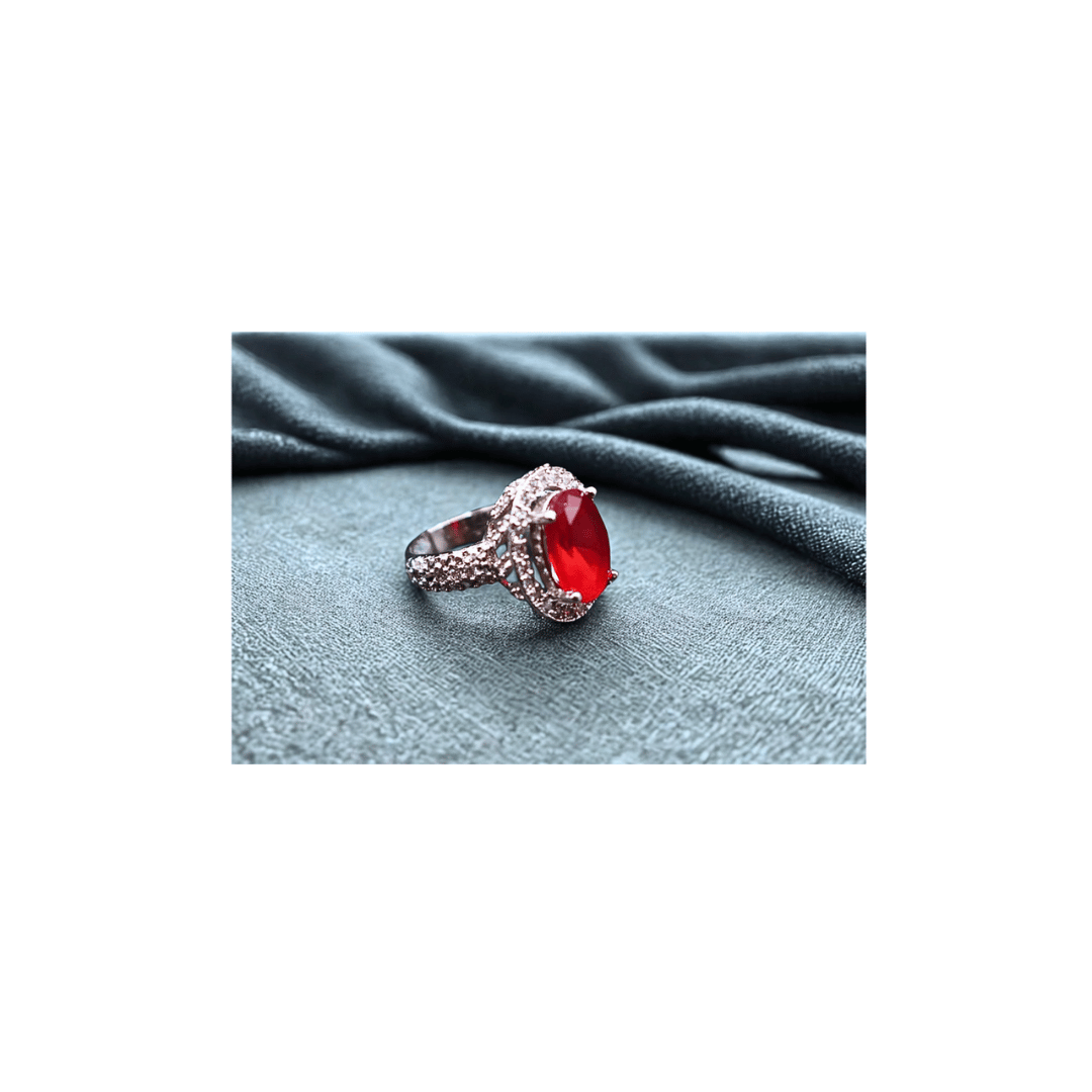 Turkish ring with ruby in silver base
