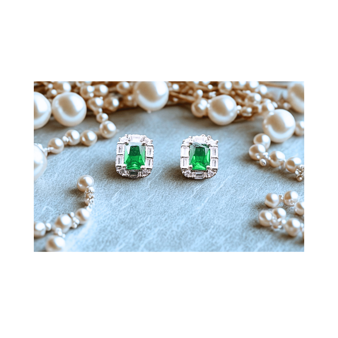 Green rectangular studs