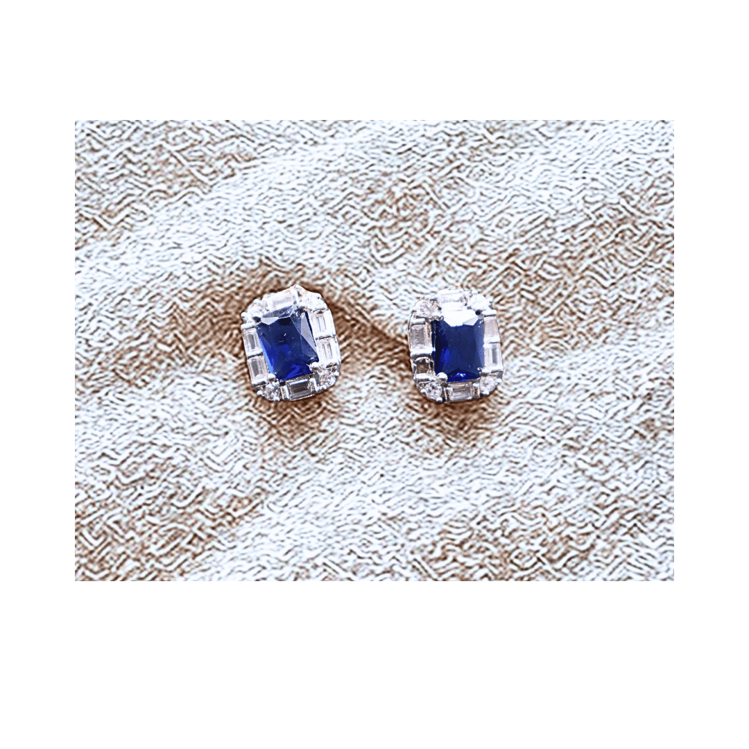 Sapphire rectangular studs