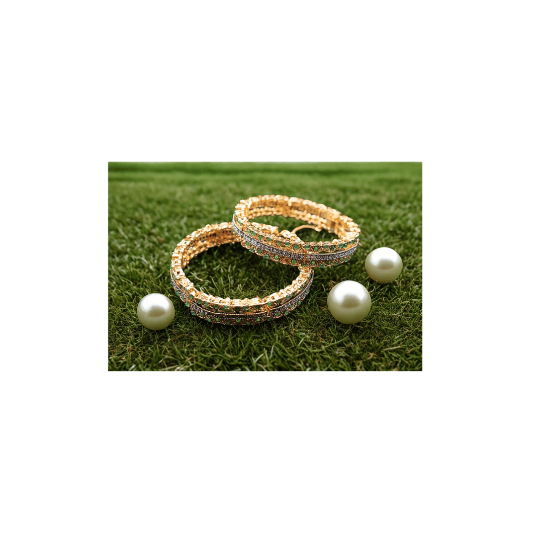 Pair of green banles