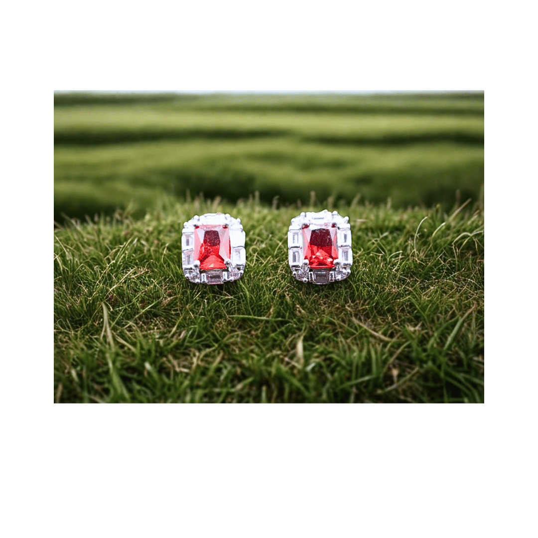 Red rectangular studs