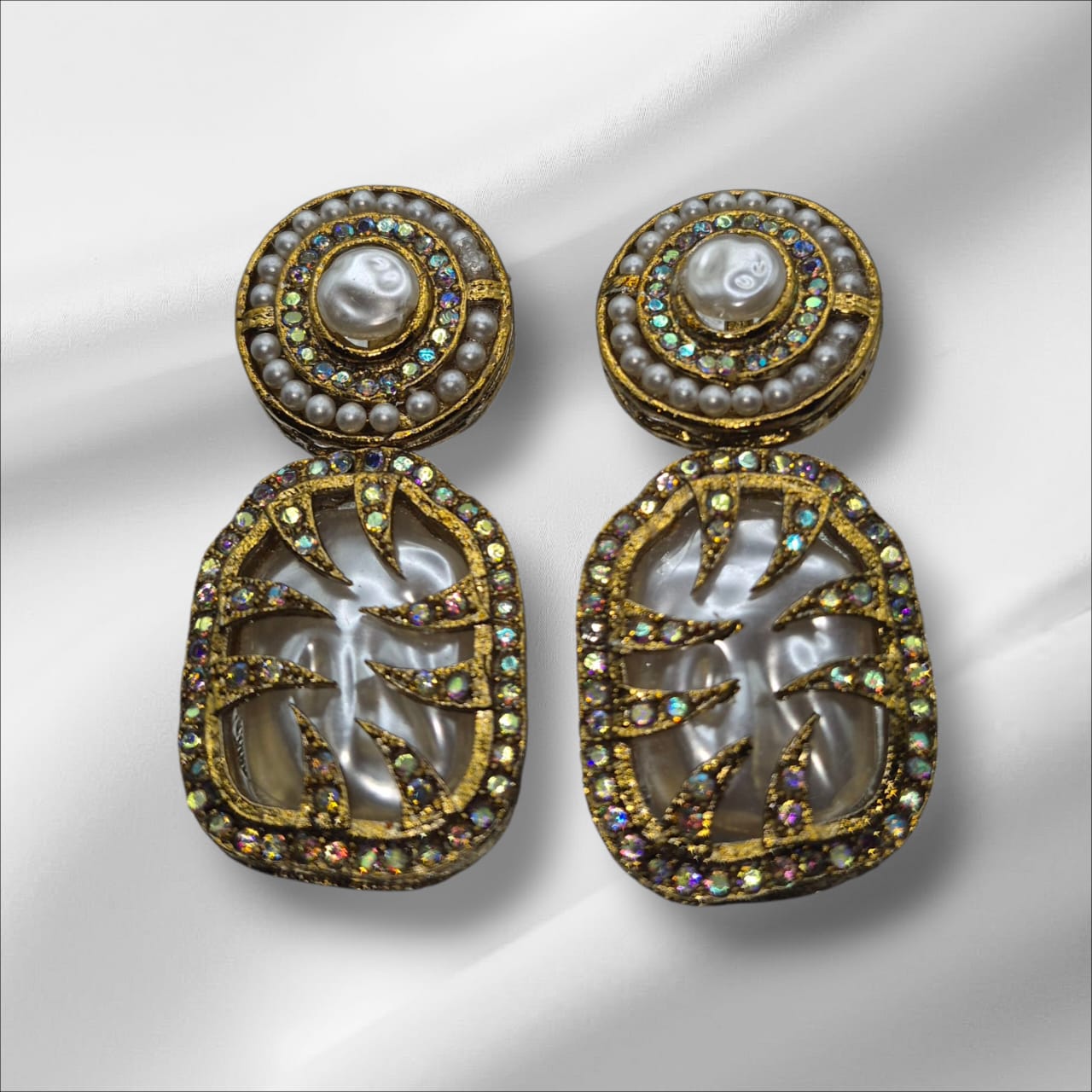 Turkish style multi color stones earrings